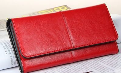 OTHERCHIC Ladies Women Wallets Genuine Leather Purses Long Wallet Woman Elegant Female Red Women's Wallets Leather Wallet Purse